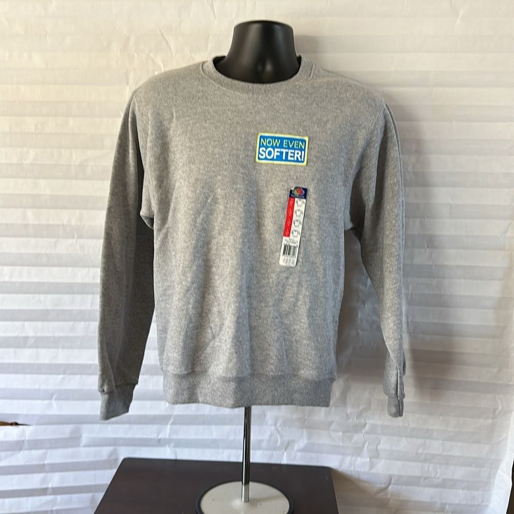 Fruit of the Loom Men’s Gray Pullover Sweatshirt Size Small Super Soft Fleece